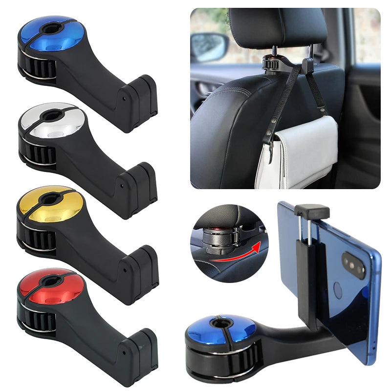 Gearyx Hooks — Headrest Hangers with Phone Notch (4-Pack)