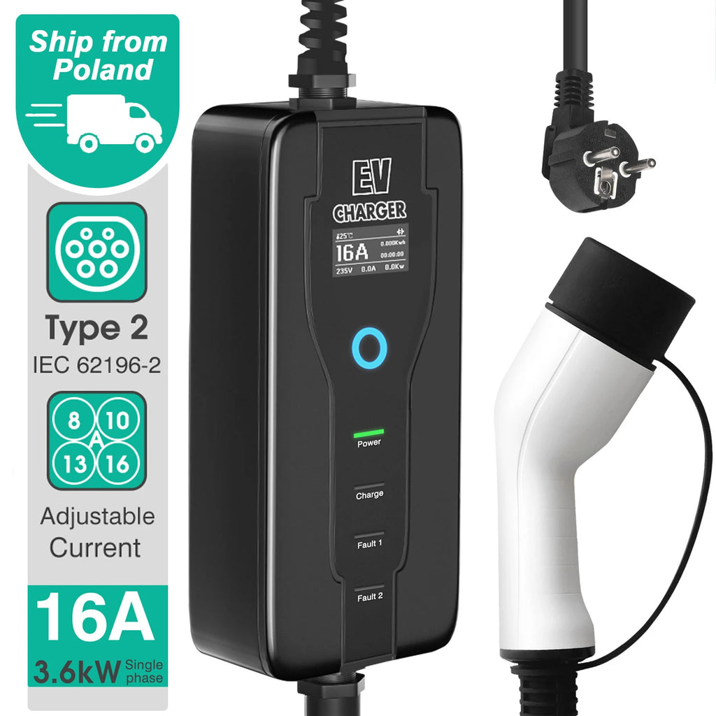 Gearyx Charge Lite — Travel EV Charger 16A (Dual Voltage)