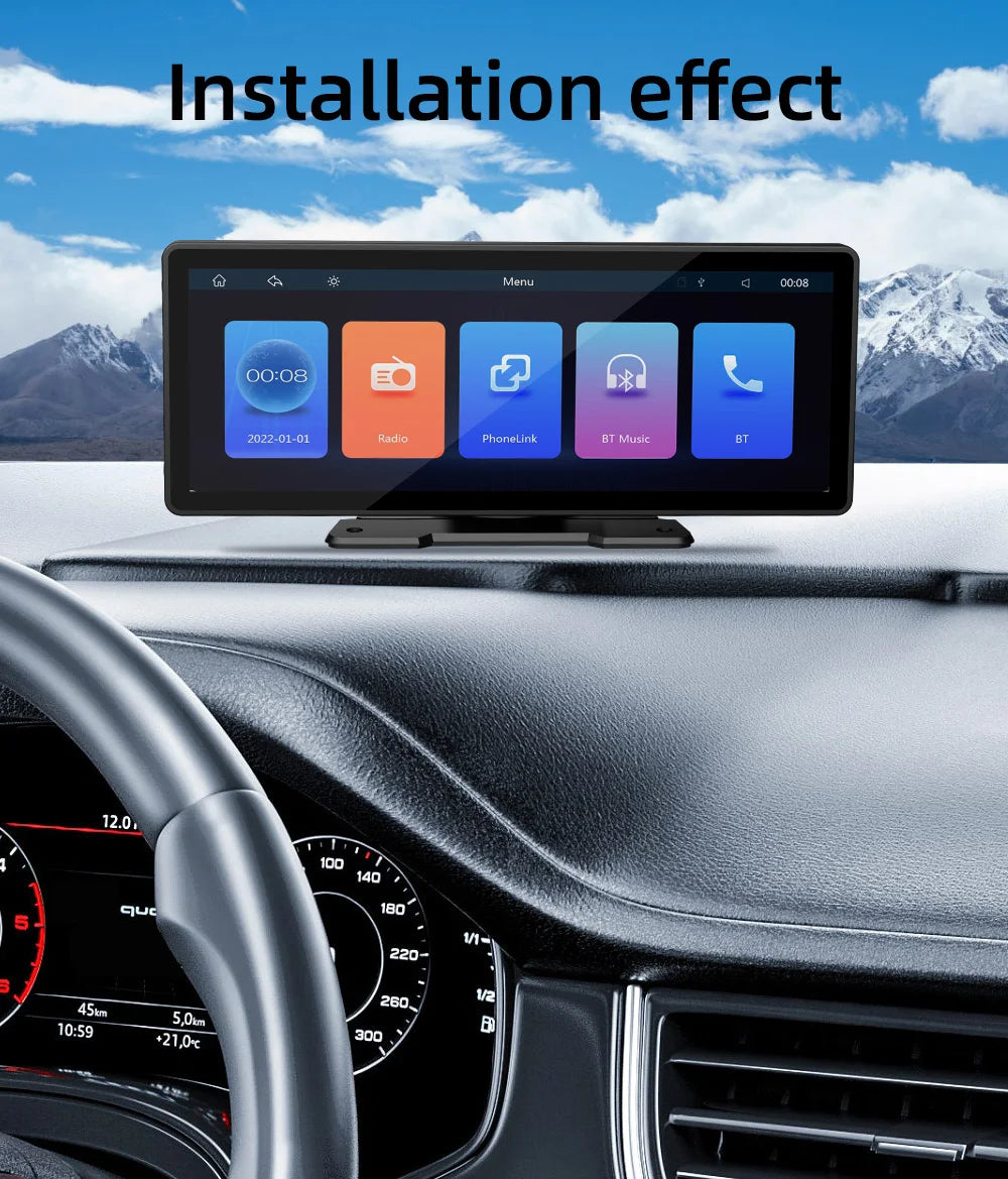 Gearyx Drive Screen — 9" Wireless CarPlay & Android Auto Display for Any Car — view 3