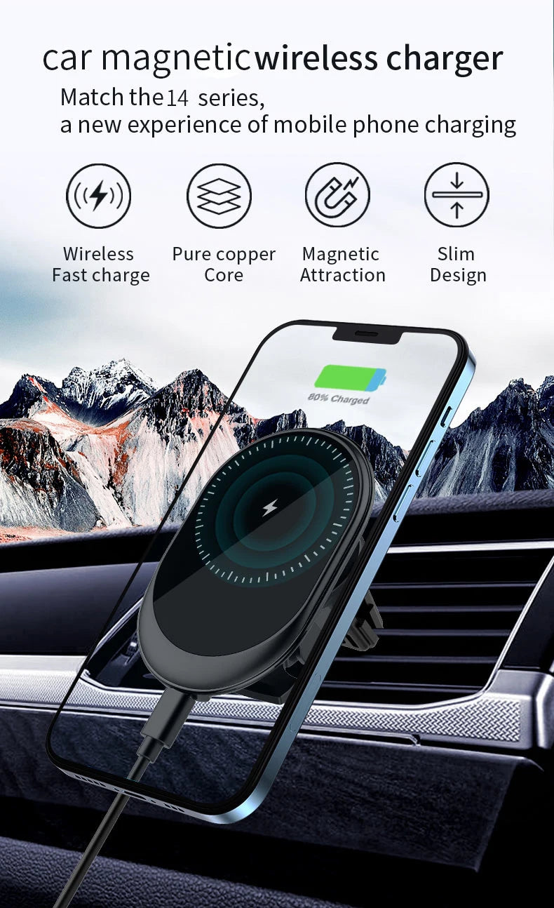 Gearyx Frost — Qi2 25W MagSafe Car Mount with Active Cooling — view 3