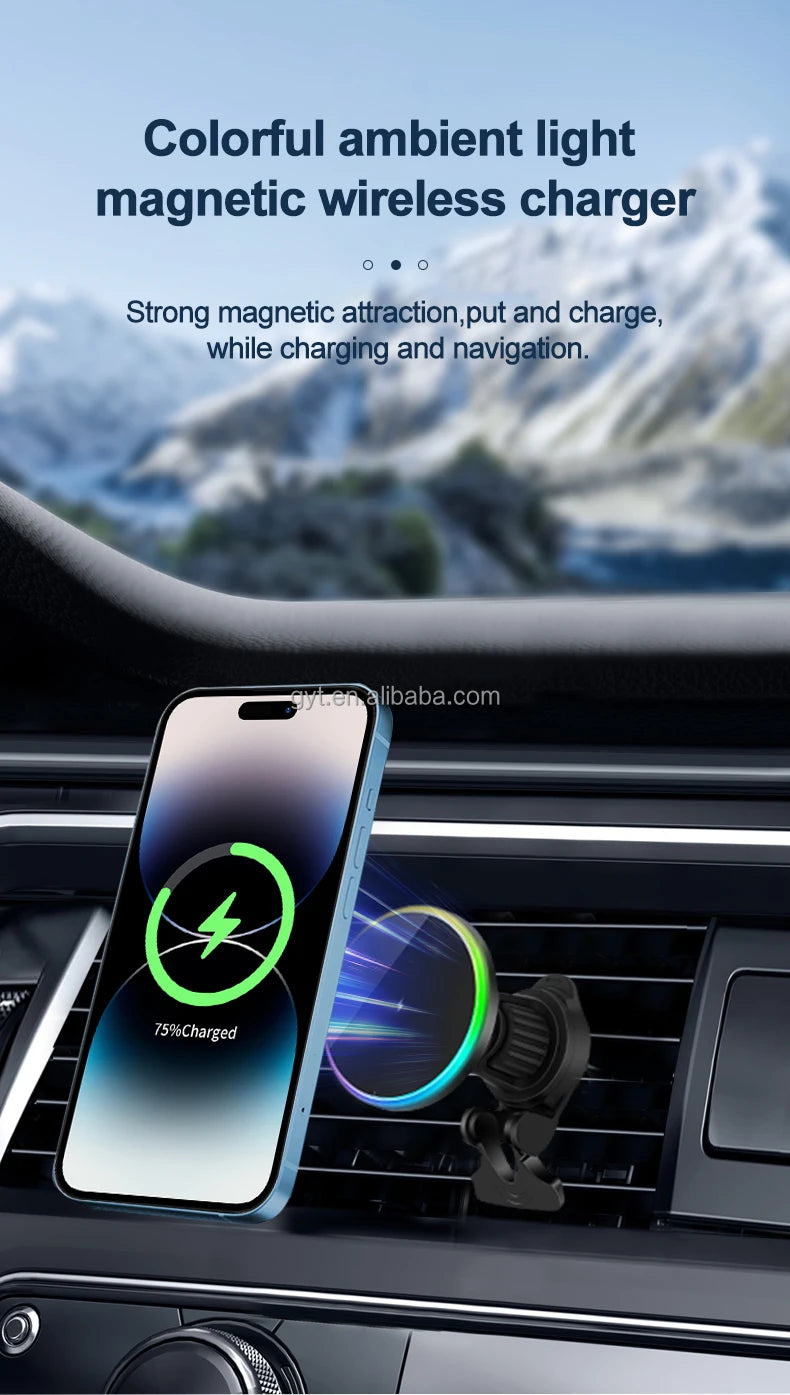 Gearyx Frost — Qi2 25W MagSafe Car Mount with Active Cooling — view 2