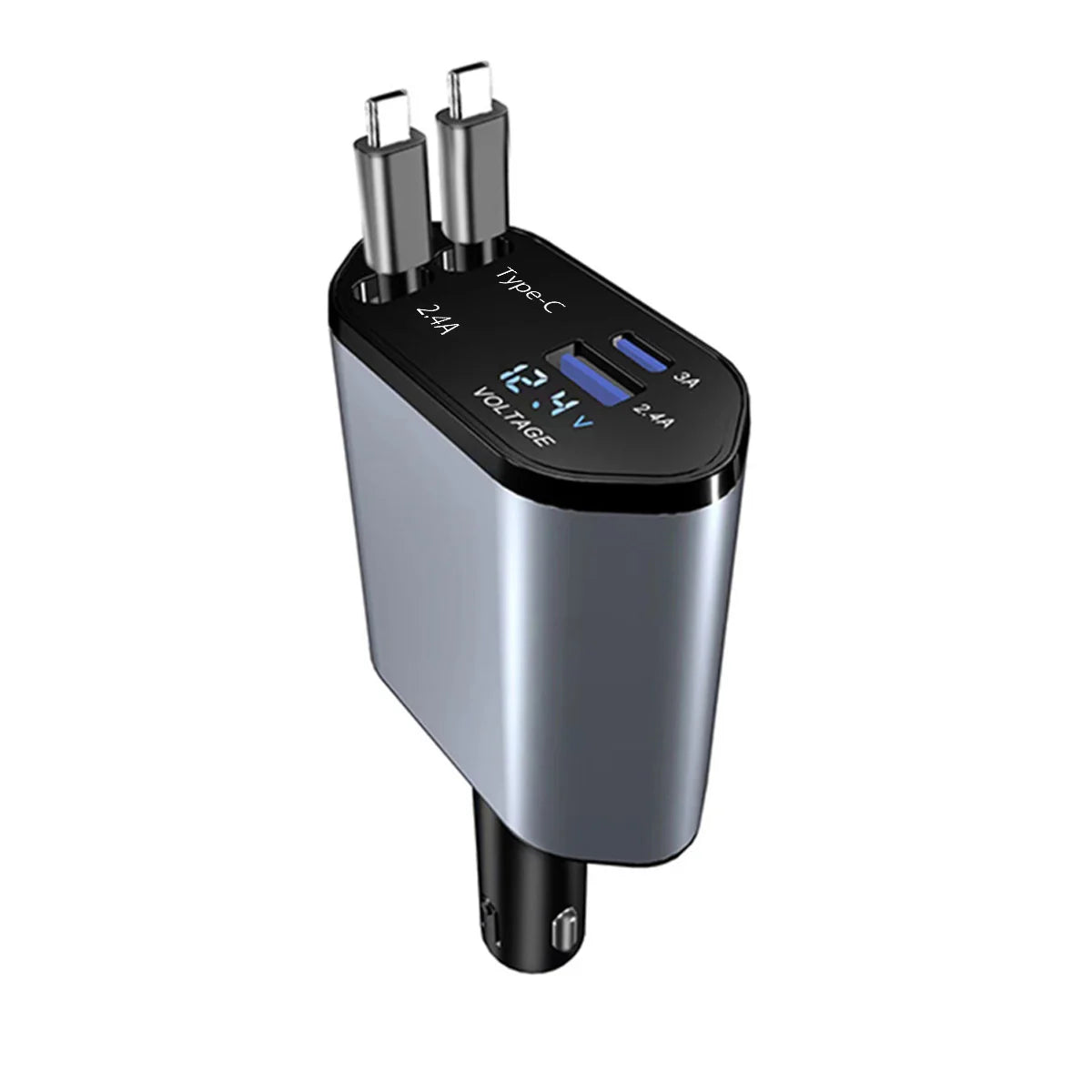 Gearyx Reel — 4-in-1 Retractable Car Charger (2 Cables + 2 Ports) — view 3