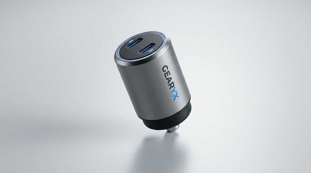 Gearyx Bolt — 65W GaN Dual USB-C Car Charger