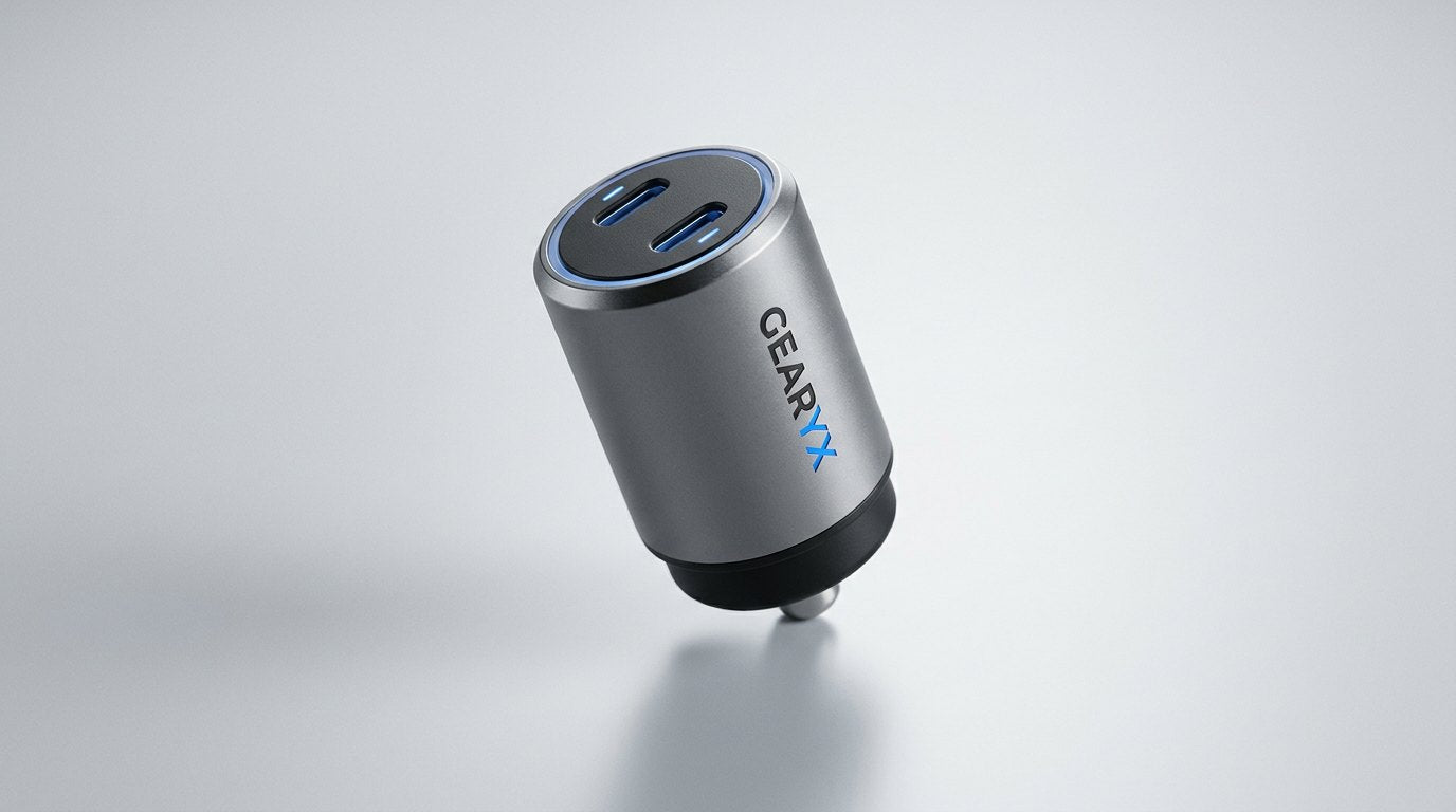 Gearyx Bolt — 65W GaN Dual USB-C Car Charger