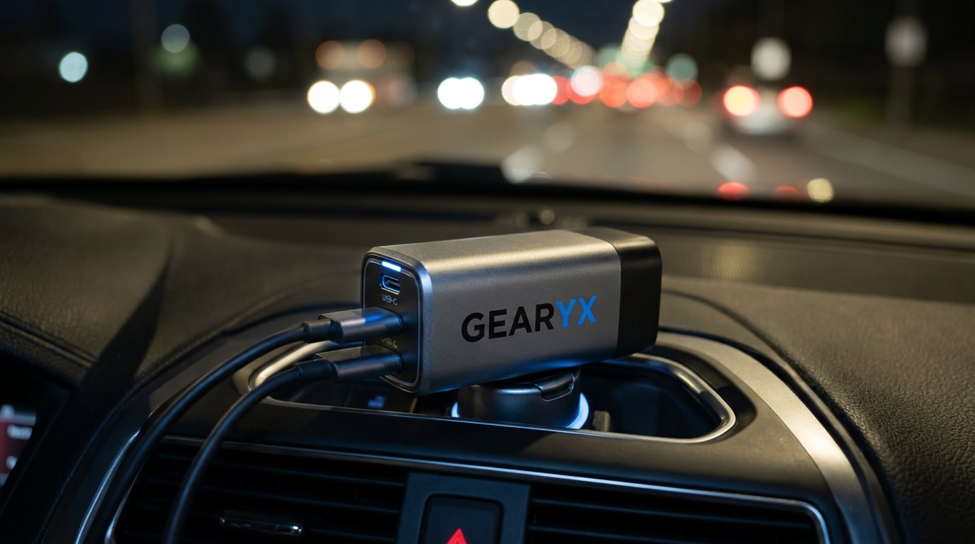 Gearyx Bolt — 65W GaN Dual USB-C Car Charger — view 3