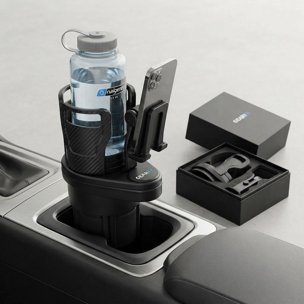 Gearyx Cup Pro — Cup Holder Expander with Phone Mount