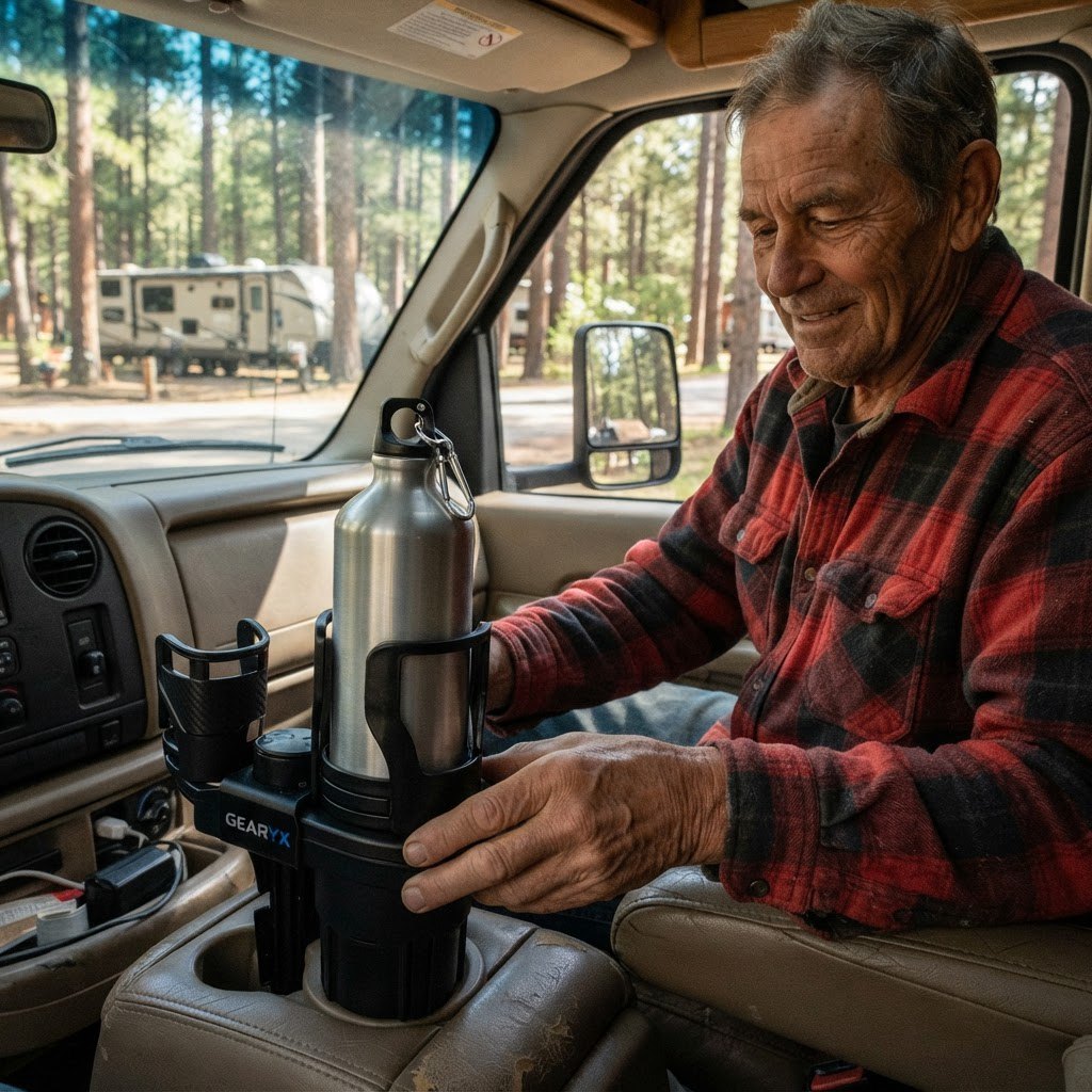 Gearyx Cup Pro — Cup Holder Expander with Phone Mount — view 2