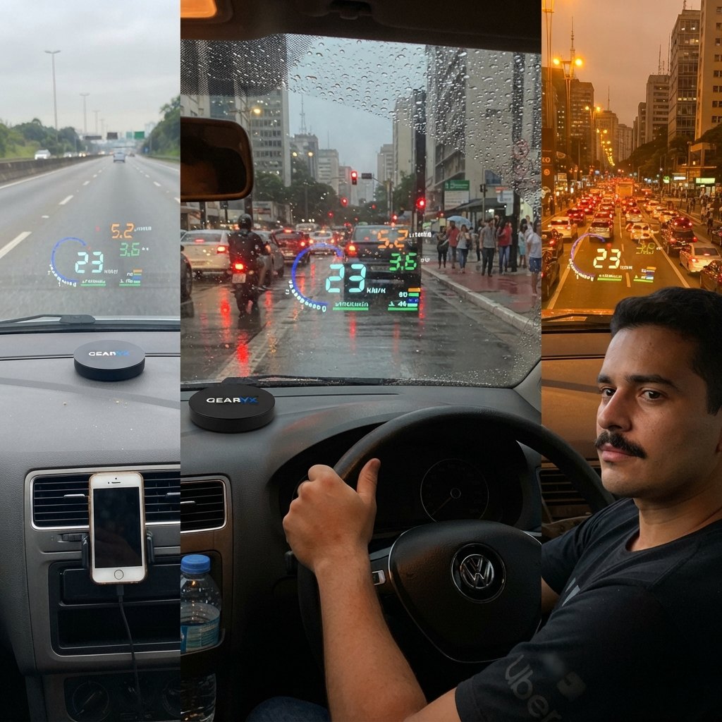 Gearyx Vision HUD — Windshield Projection Display (OBD2 + GPS) — view 3
