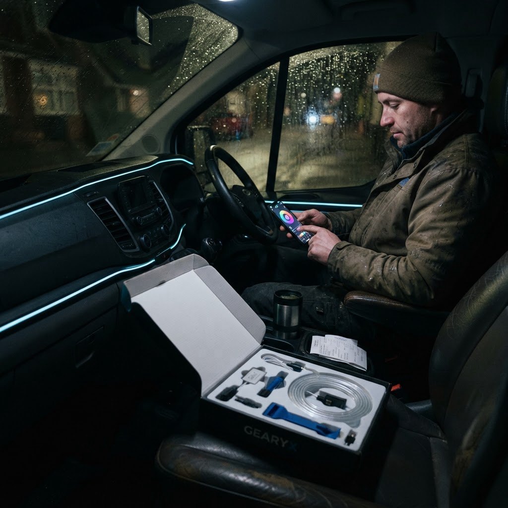 Gearyx Halo — Acrylic Fiber Ambient Lighting Kit (App Control) — view 2