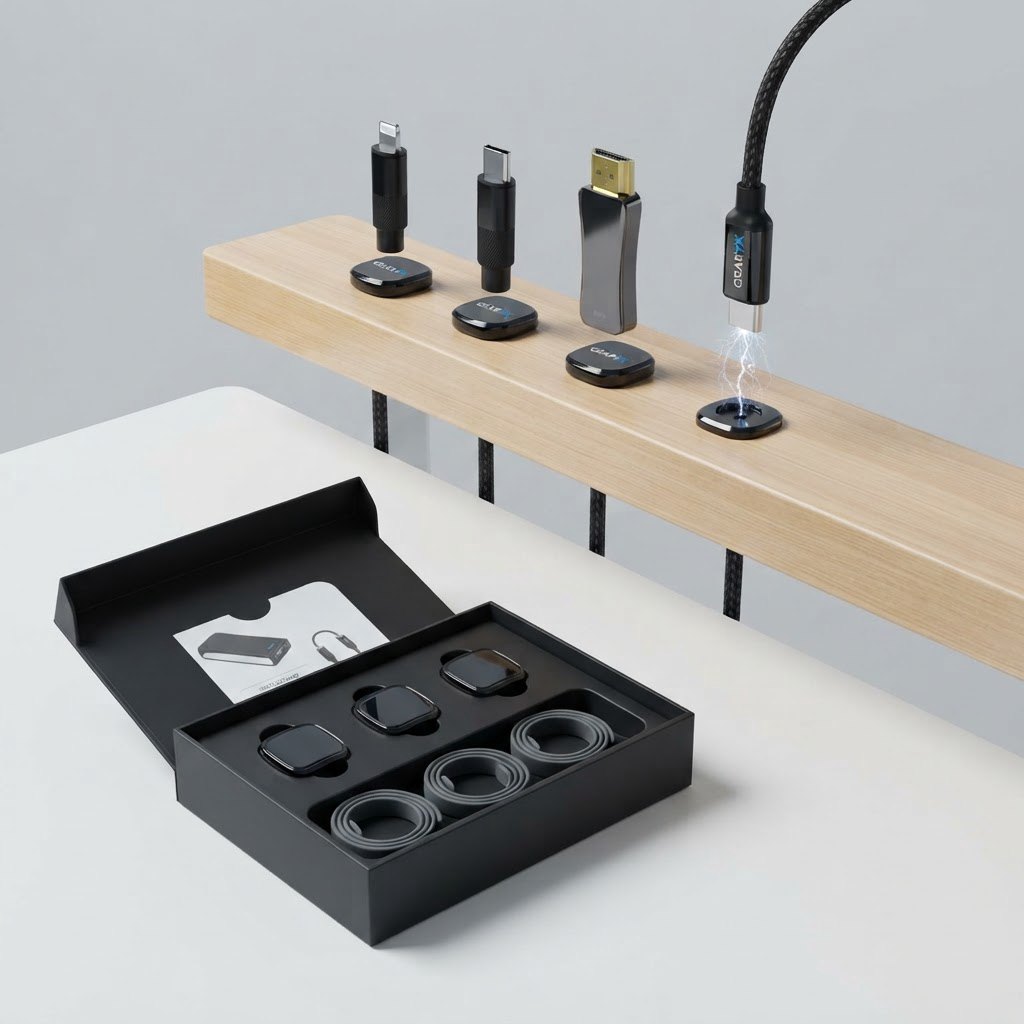 Gearyx Snap — Magnetic Cable Holders (3-Pack)