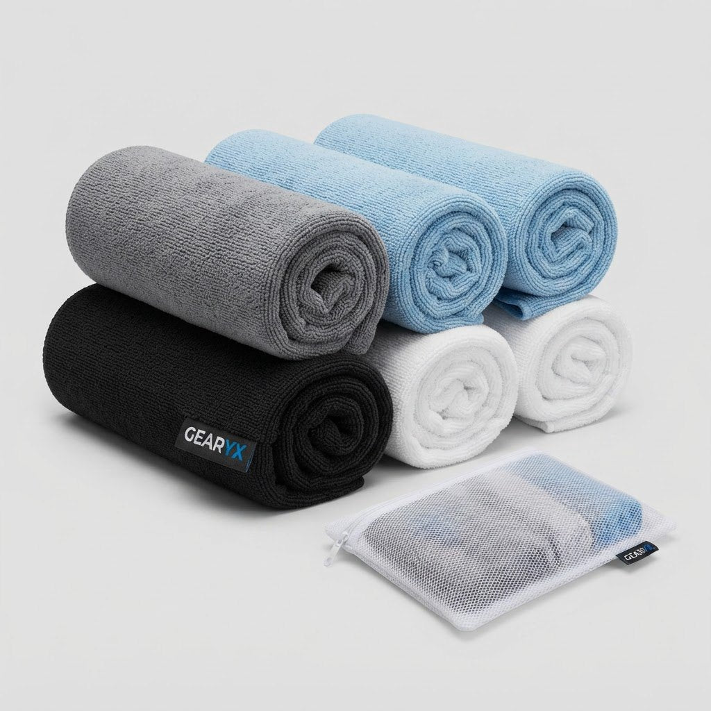 Gearyx Fiber — Pro Microfiber Detailing Towel Set (8pc)