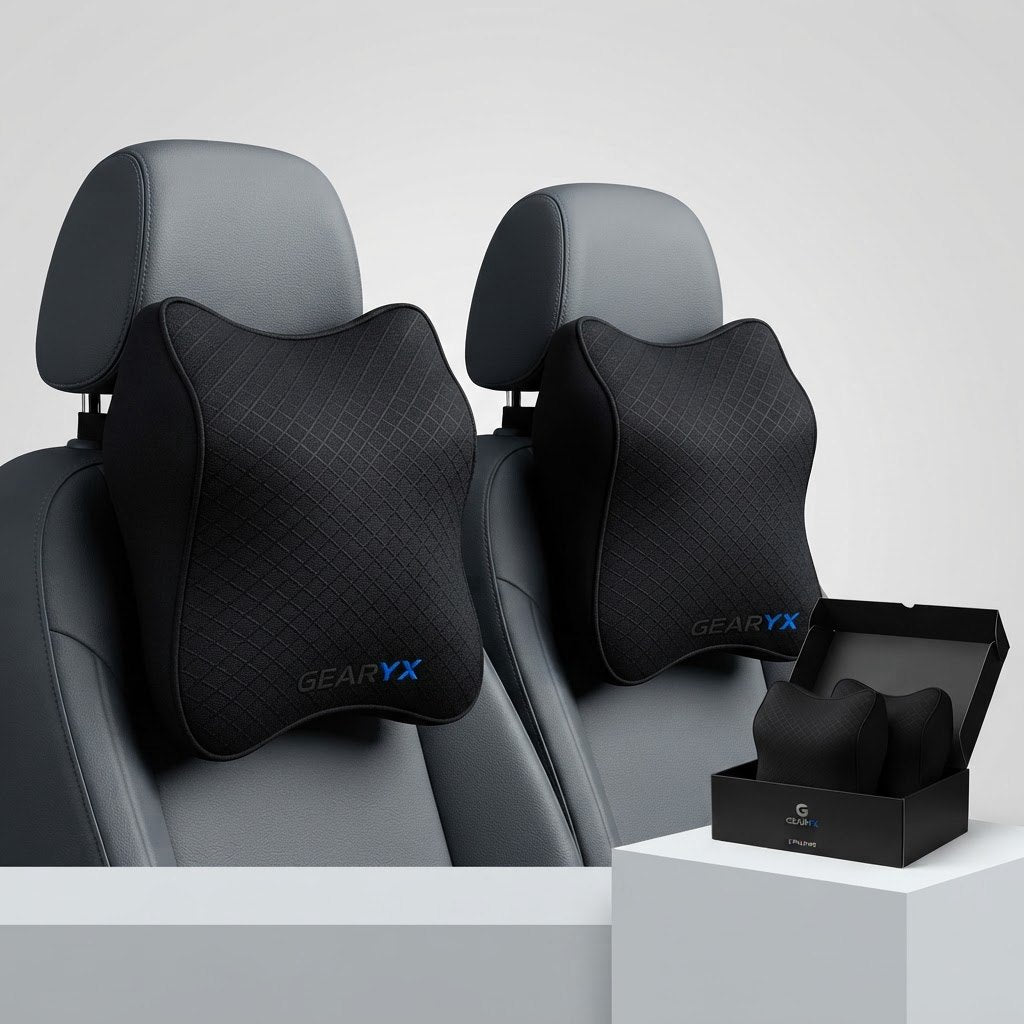 Gearyx Rest — Memory Foam Car Neck Pillows (2-Pack)