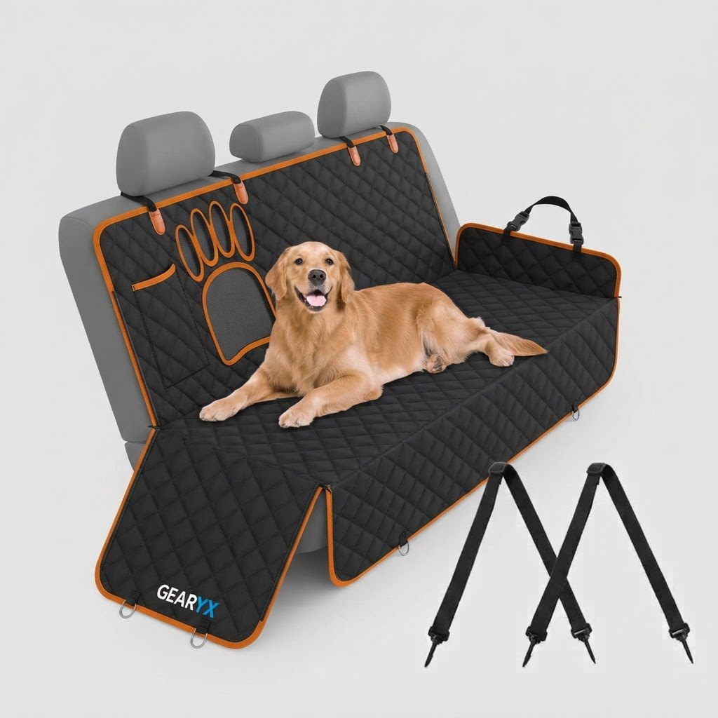 Gearyx Paws — Waterproof Dog Car Hammock with Mesh Window