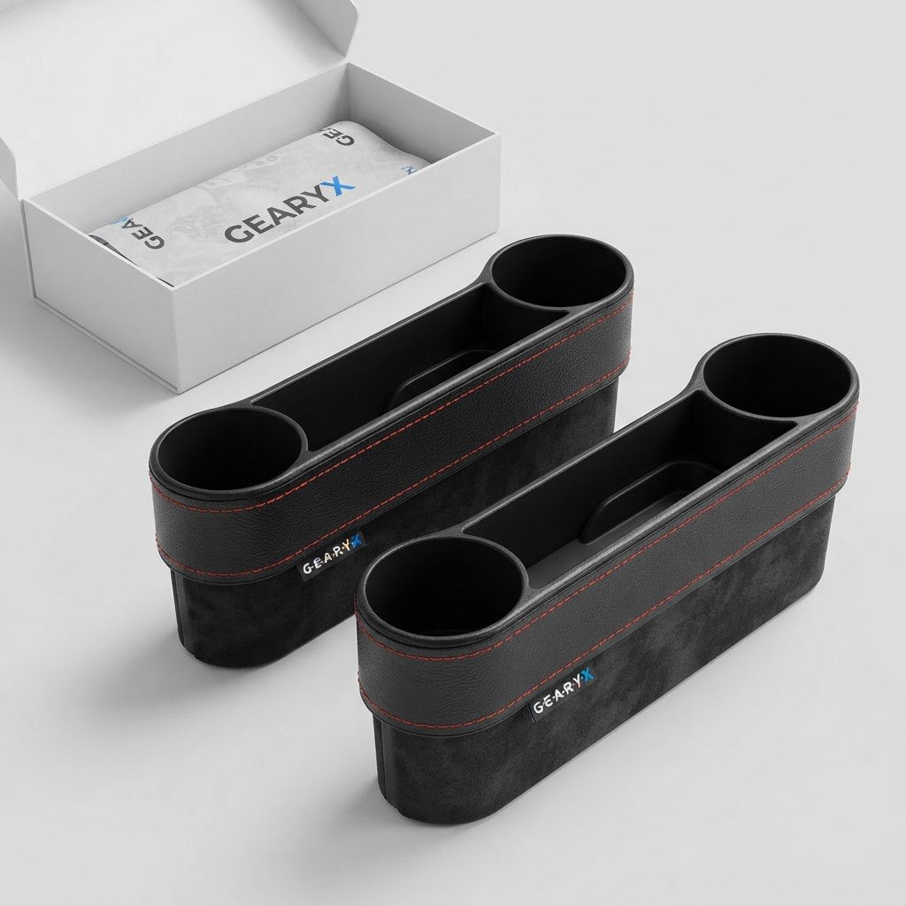 Gearyx Gap — Seat Gap Organizer with Cup Holder (Pair)