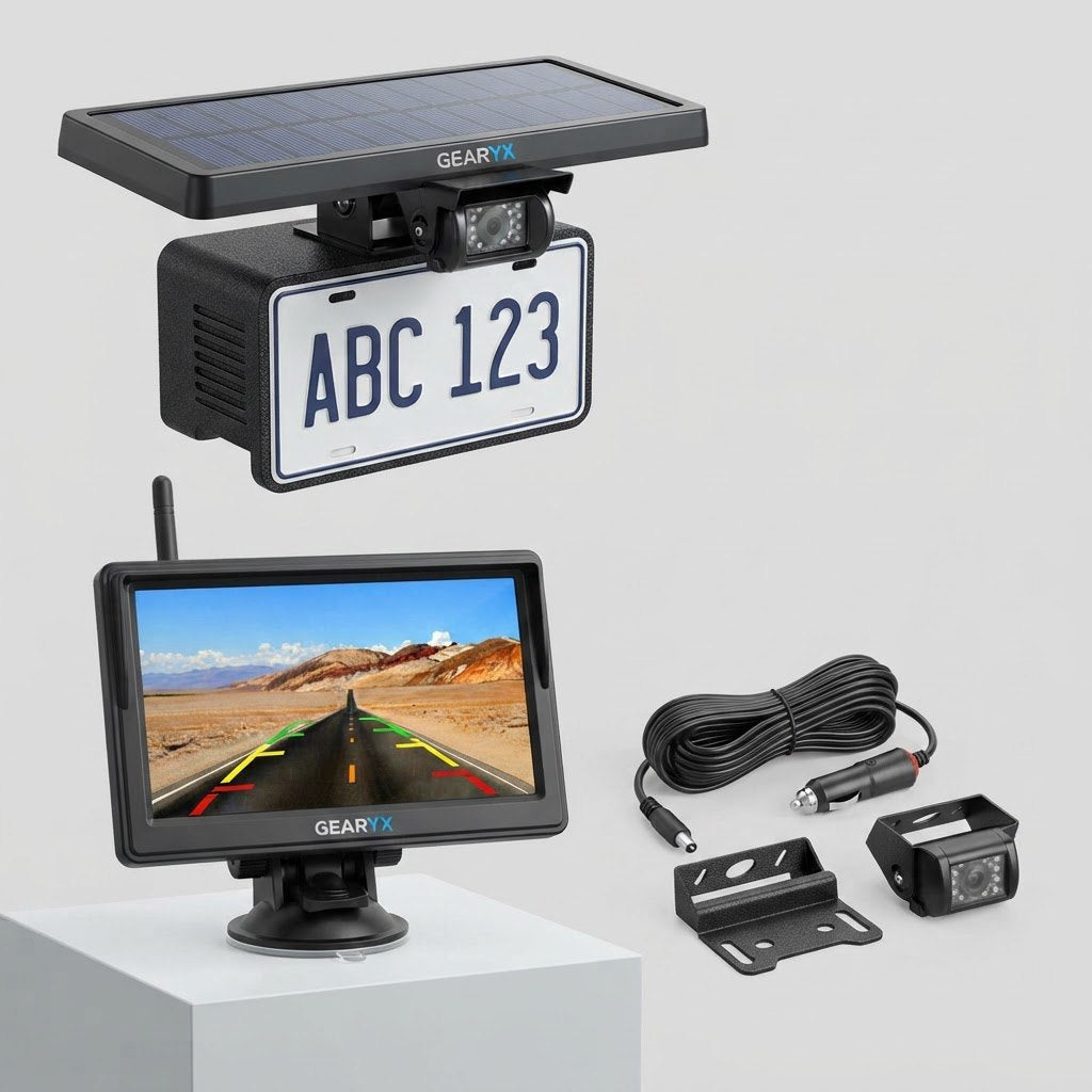 Gearyx Rear — Solar Wireless Reversing Camera + 5" Monitor
