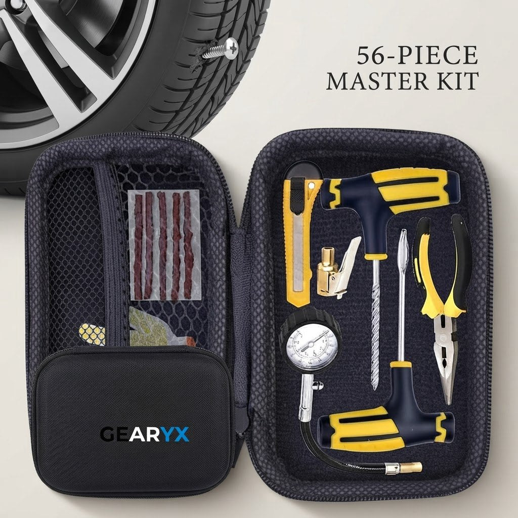 Gearyx Fix — Complete Tire Puncture Repair Kit (56pc)