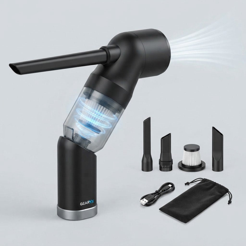 Gearyx Cyclone — 2-in-1 Car Vacuum + Air Duster
