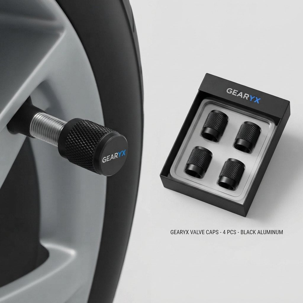 Gearyx Cap — Aluminum Tire Valve Caps (4-Pack)