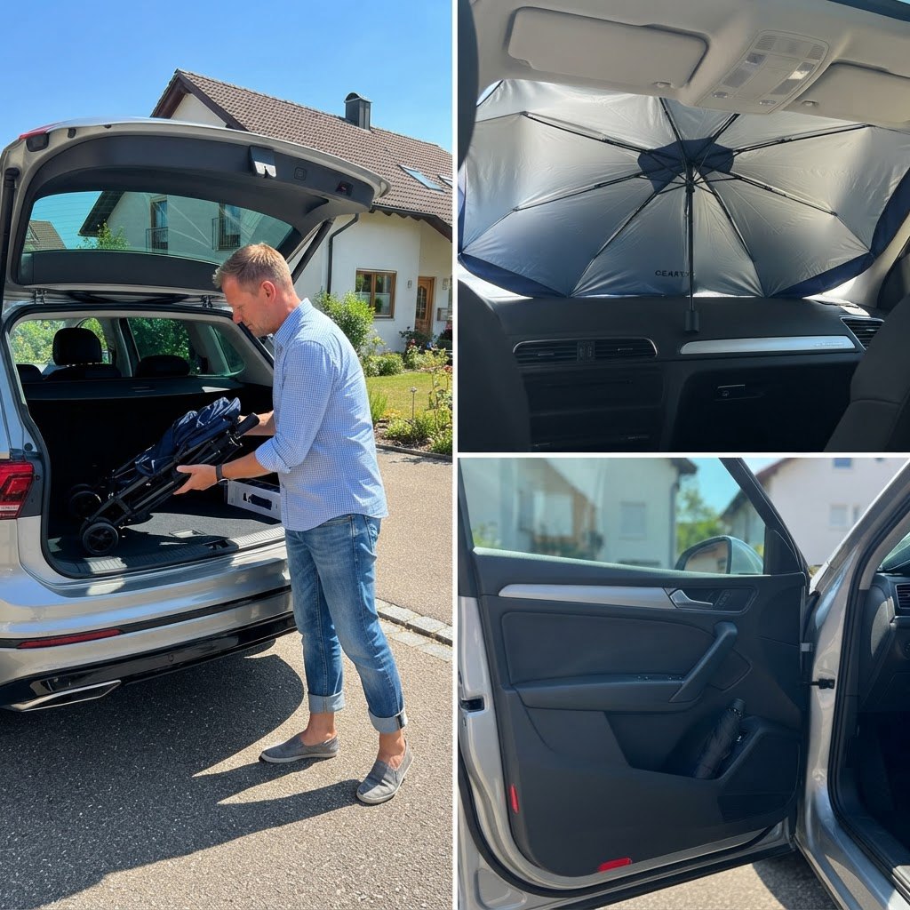 Gearyx Umbrella Windshield Sunshade — 10-Second Setup — view 3